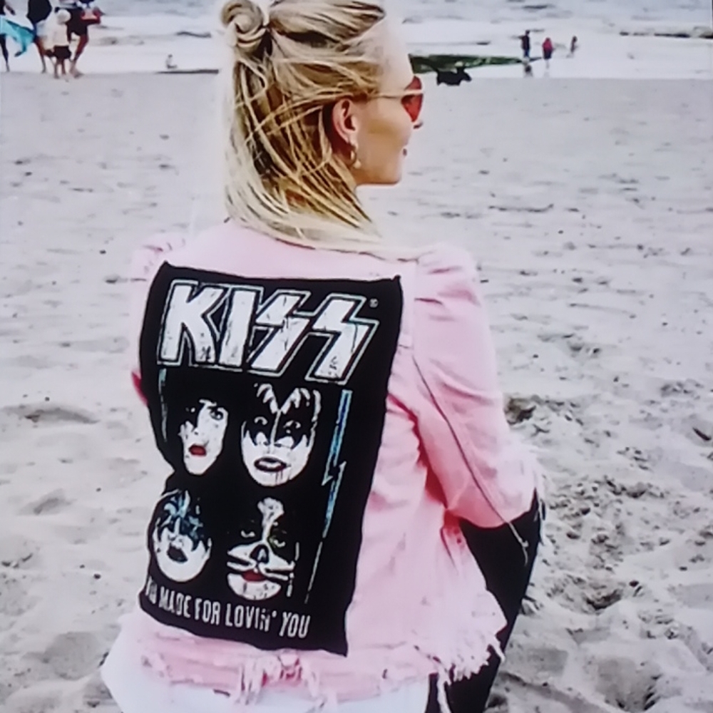 🩸ZARA SOLD OUT Distress Jacket Denim KISS Puff Sleeve Jacket LAST CHANCE‼️ - Picture 8 of 8